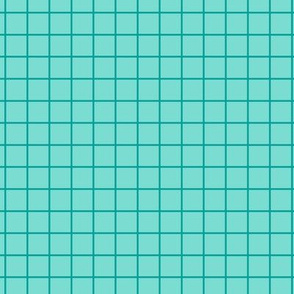Grid Pattern - Turquoise and  Deep Turquoise
