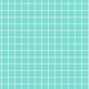 Grid Pattern - Turquoise and White