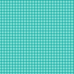 Small Grid Pattern - Turquoise and Deep Turquoise