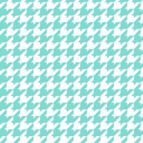 Houndstooth Pattern - Turquoise and White
