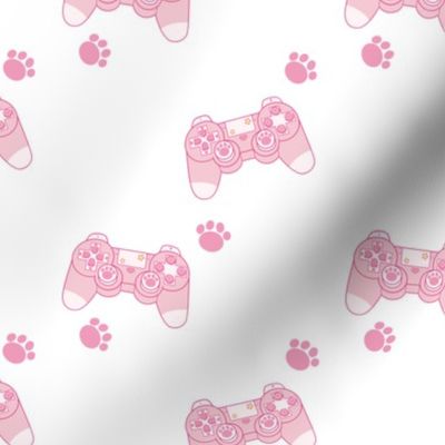 Pink Paw Print Gamer Girl