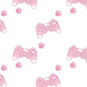 Pink Paw Print Gamer Girl