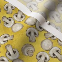 Mushrooms on Yellow, Sliced Fungi