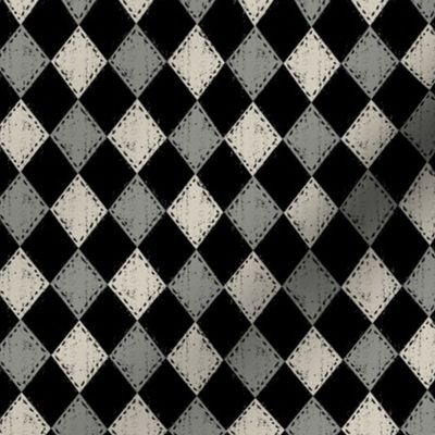 Checkered Diamond Gray on Black 
