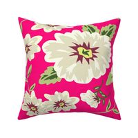 Floral Beauty Flowers Hot Pink Extra Large 24