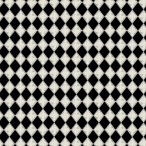 Mini Checkered Diamond Black and Ivory 