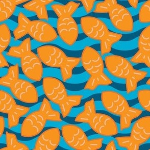 Orange Fish with Waves