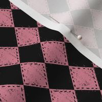 Checkered Diamond Pink and Black