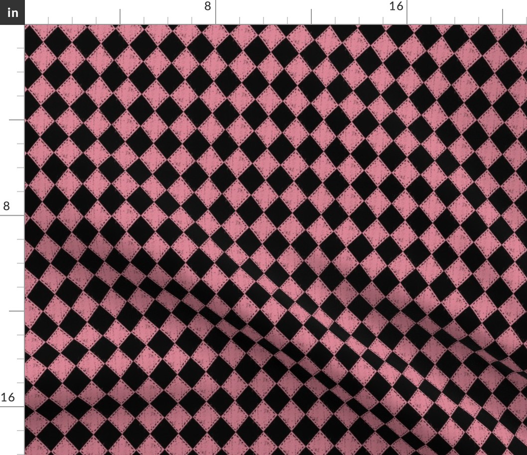Checkered Diamond Pink and Black