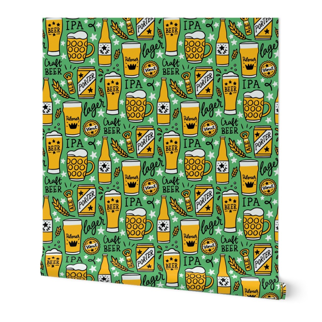 Beer in green_Small scale 7x7inches