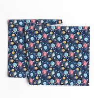 Highway to Intergalactic Adventures - Navy Blue, Pink & Yellow - Small Scale