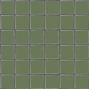 Wonky Windowpane Check - Olive Green Grey