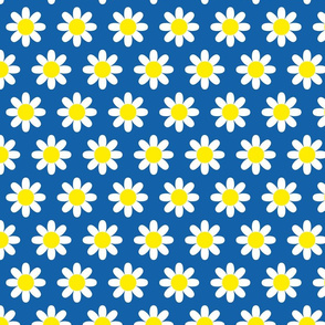 Comfy Marmalade - Daisy Yellow On Blue