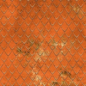 Grunge Textured Gold Scales - Orange