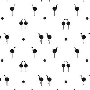 Ostrich black and white minimalist 