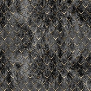 Fluffy Fur Scales! - Black, grey, and gold