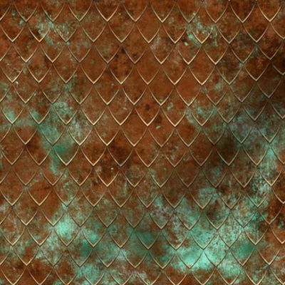 Patina Like Dirty Rust  Scales - green, brown, gold