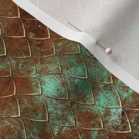 Patina Like Dirty Rust  Scales - green, brown, gold