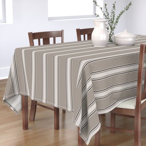 Large taupe Beige stripe Small