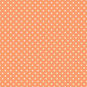 Tiny Polka Dot Pattern - Tangerine and White