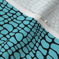 Alligator Pattern - Brilliant Cyan and Black