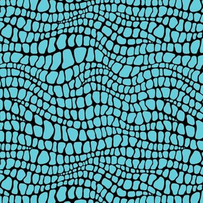 Alligator Pattern - Brilliant Cyan and Black