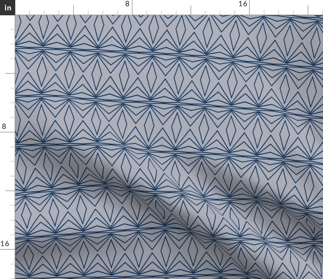 Geometric - Medium Grey and Blue