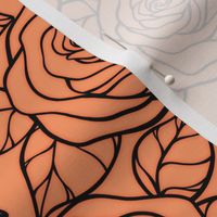 Rose Cutout Pattern - Tangerine and Black