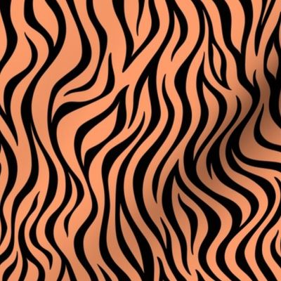 Zebra Animal Print - Tangerine and Black