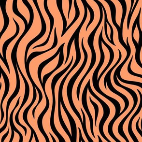 Zebra Animal Print - Tangerine and Black