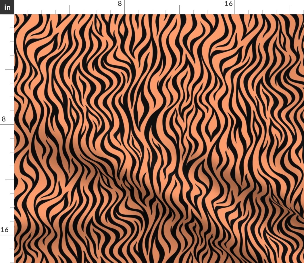 Zebra Animal Print - Tangerine and Black