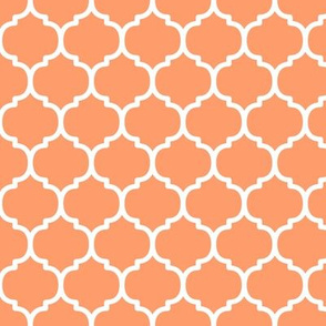 Moroccan Tile Pattern - Tangerine and White