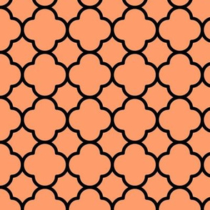 Quatrefoil Pattern - Tangerine and Black