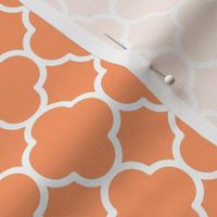 Quatrefoil Pattern - Tangerine and White