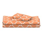 Extra Large Moroccan Tile Pattern - Tangerine and White