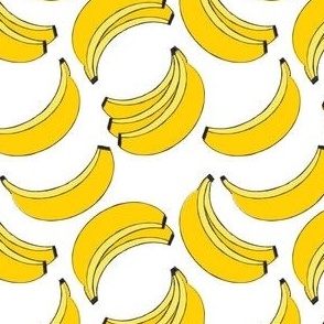geometric bananas on white