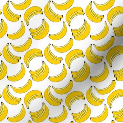 tiny geometric bananas on white