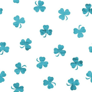 Teal Painted Shamrocks