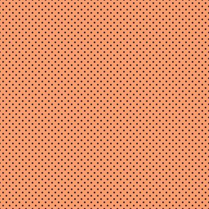 Micro Polka Dot Pattern - Tangerine and Black