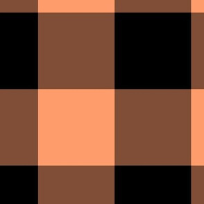 Extra Jumbo Gingham Pattern - Tangerine and Black