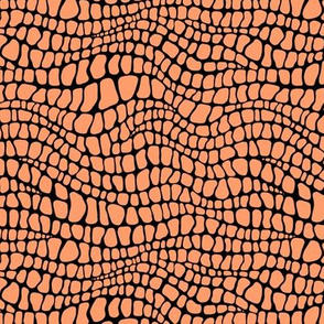 Alligator Pattern - Tangerine and Black