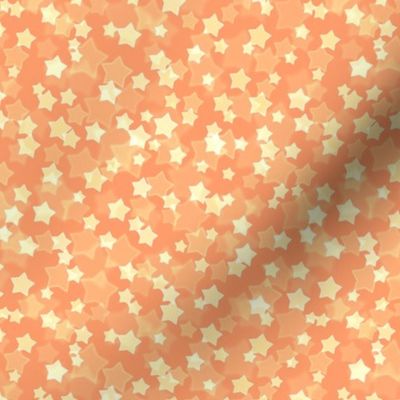 Small Starry Bokeh Pattern - Tangerine Color