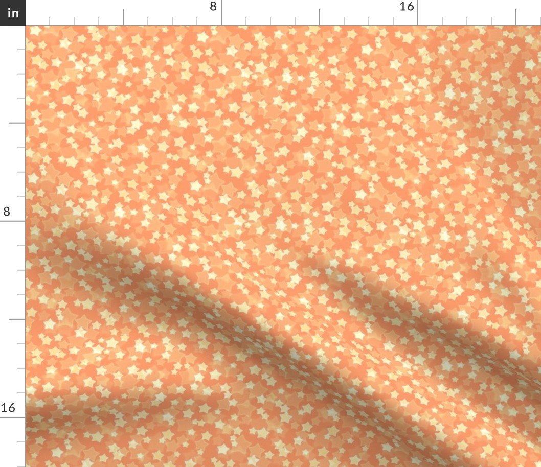 Small Starry Bokeh Pattern - Tangerine Color