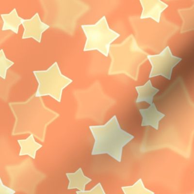 Large Starry Bokeh Pattern - Tangerine Color