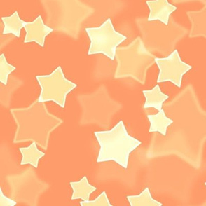 Large Starry Bokeh Pattern - Tangerine Color