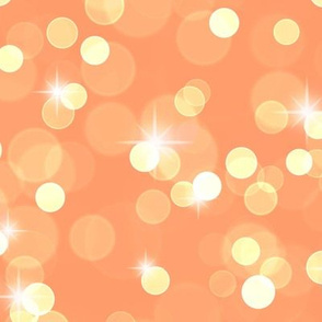 Large Sparkly Bokeh Pattern - Tangerine Color