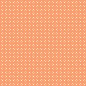 Micro Polka Dot Pattern - Tangerine and White