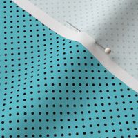 Micro Polka Dot Pattern - Brilliant Cyan and Black