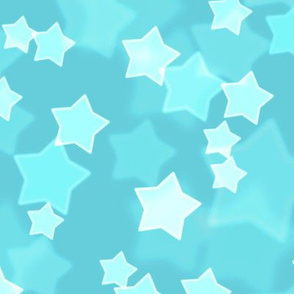 Large Starry Bokeh Pattern - Brilliant Cyan