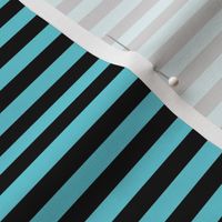 Horizontal Bengal Stripe Pattern - Brilliant Cyan and Black